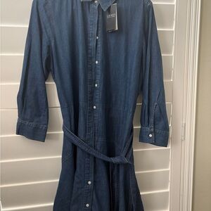 Ralph Lauren Dark Blue Denim Midi Shirt Dress